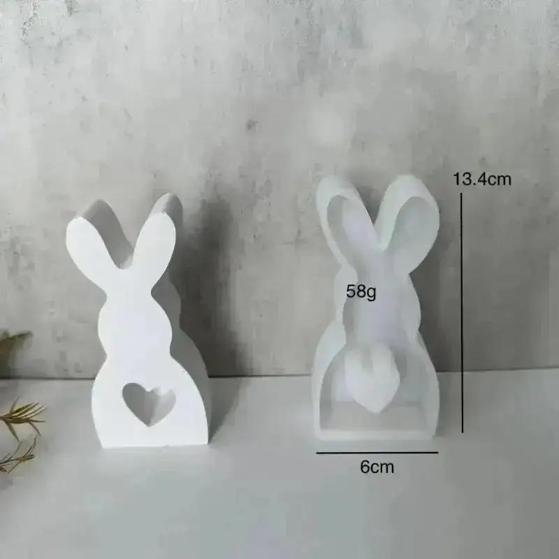 Easter Cute Rabbit Silicone Moulds Gypsum Car Mounted Incense Expanding Gypsum Decoration Mold Aromatherapy Candle Resin Molds