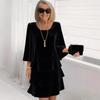 Spring and Summer Fashion Cake Skirt Women's Temperament Loose and Thin Round Neck Dress Women