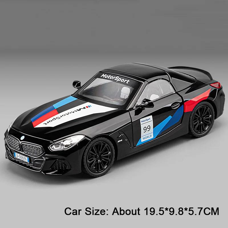 1:22 Shelby Cobra 427 Z4 Toys Sports Cars Models Pull Back Light Music Miniature Car Doors Opened Vehicle for Kid Festival Gifts