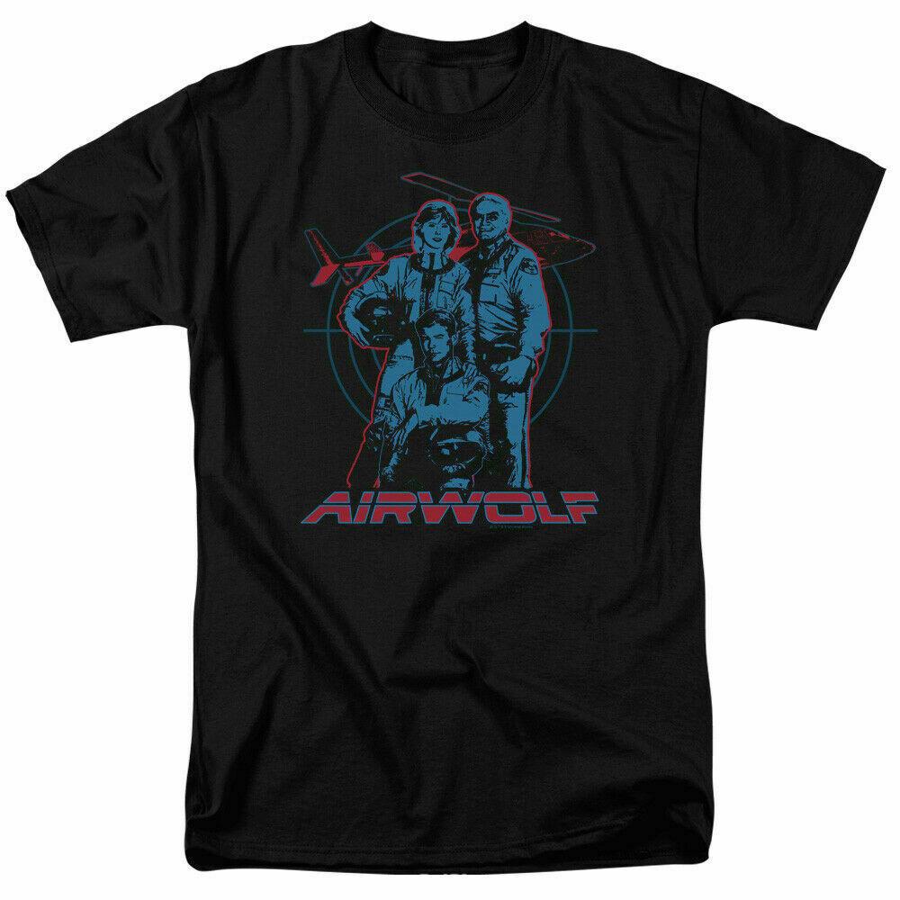 26 Airwolf Graphic T Shirt Mens Licensed Classic TV Show Merchandise Black Unisex T-Shirt XXXXL