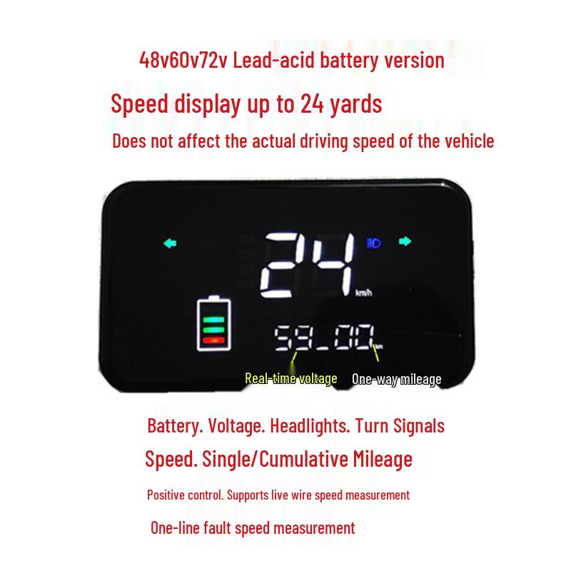 Turtle King Electric Bike LED Display: 48V/60V/72V Speedometer & Odometer for Little Turtle King & Big Golden Bull Models