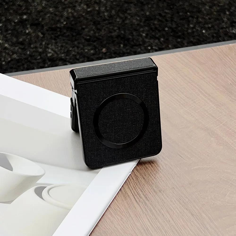 With Glass Protective Film Magsafe Magnetic Wireless Charging Case For Samsung Galaxy Z Flip 7 Flip6 Flip5 Cloth Full Cover