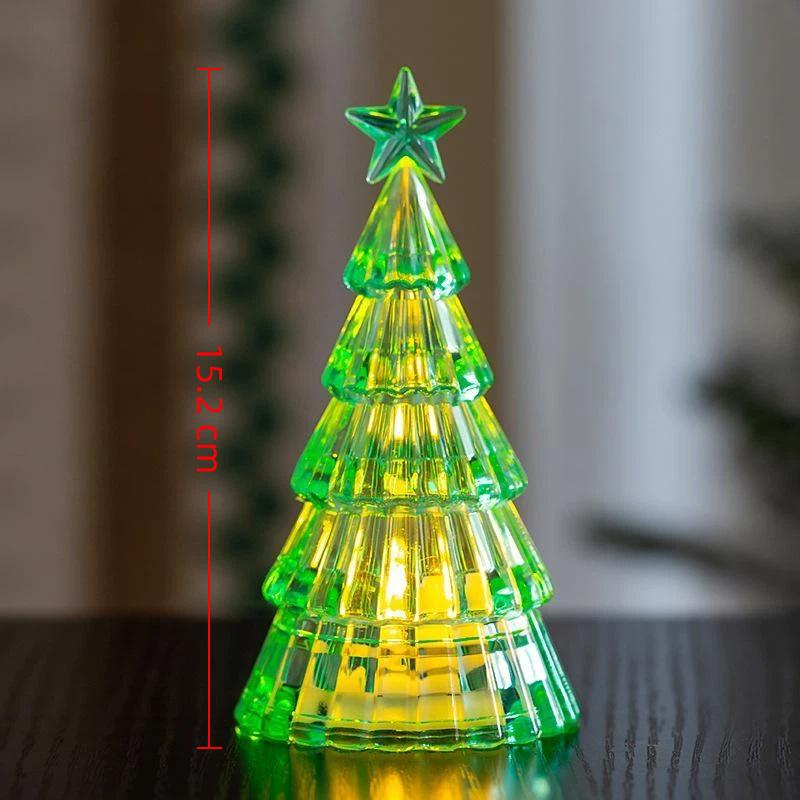 Christmas Decoration Ornaments Mini Luminous Crystal Christmas Tree High-End Desktop Ornaments Christmas Gift Lights