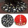 Christmas Tree Skirt Bowknot Lace-up Printing Clear Pattern Picnic Party Tree Cover Camping Party Table Decoration