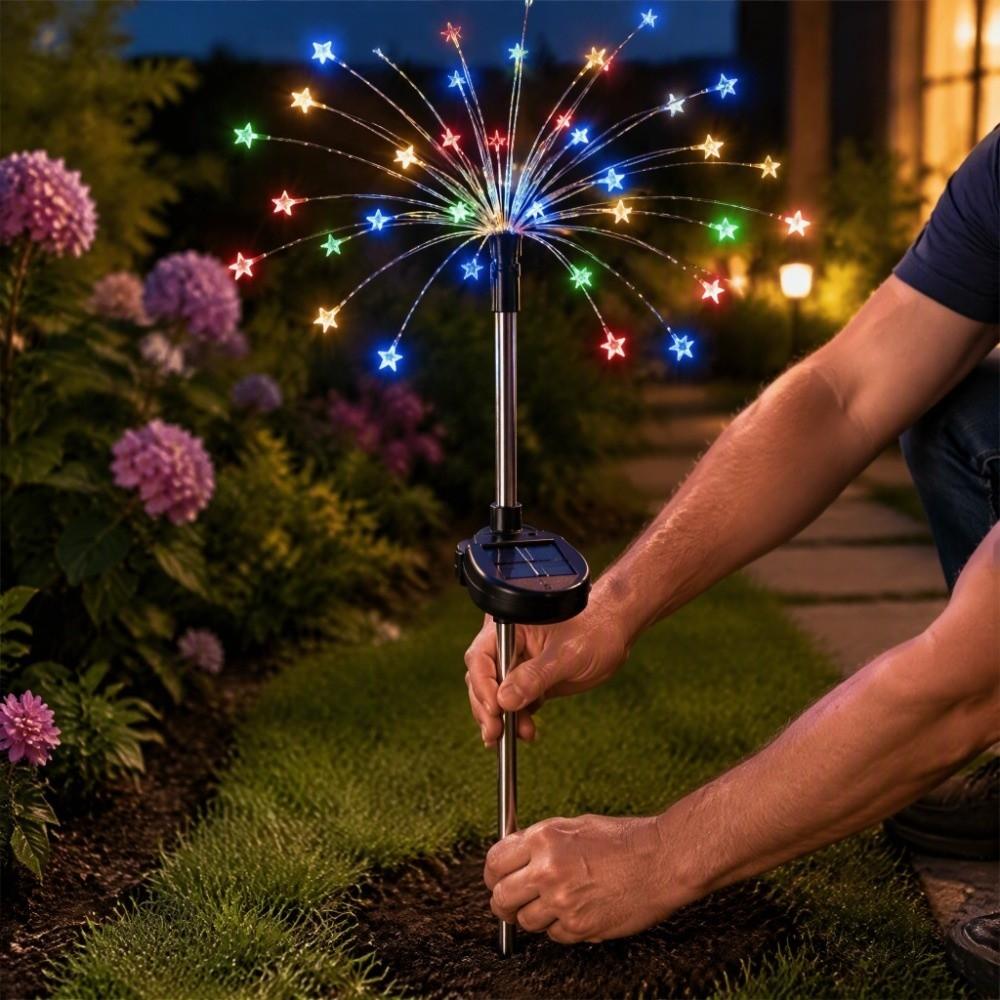 Waterproof Solar Firework Lights LED Solar Fireworks Lights Halloween Fairy Lights Landscape Decor