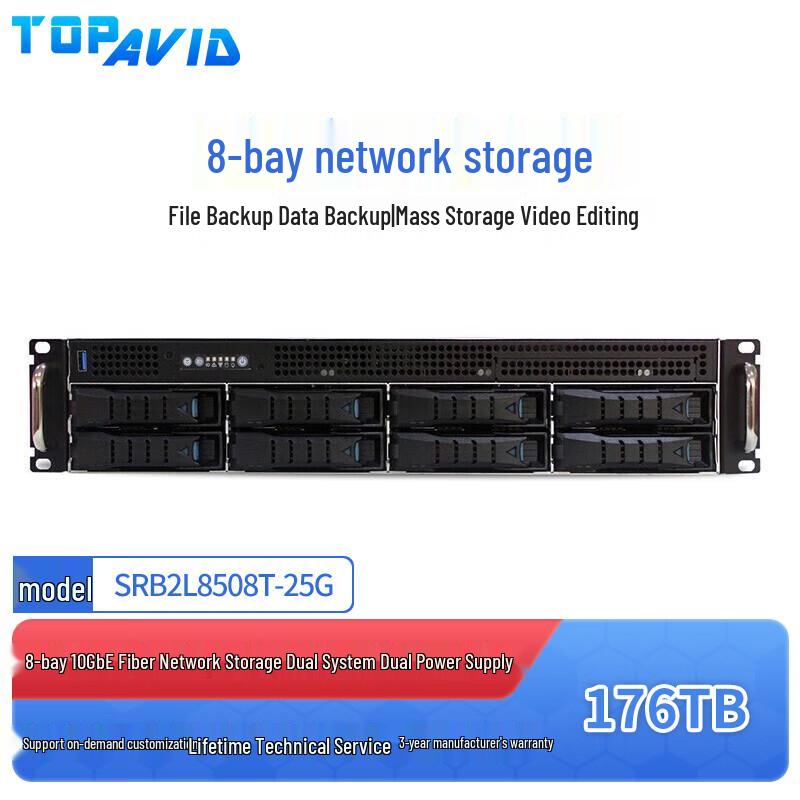 TOPAVID SRB2L8508T 8-Bay 25G Fiber Optic Enterprise NAS