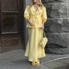 2026 Women's Spring New, Amazon Cross-border Europe and the United States, Fashionable and Elegant Solid Color V-neck Lace-up Dress Set