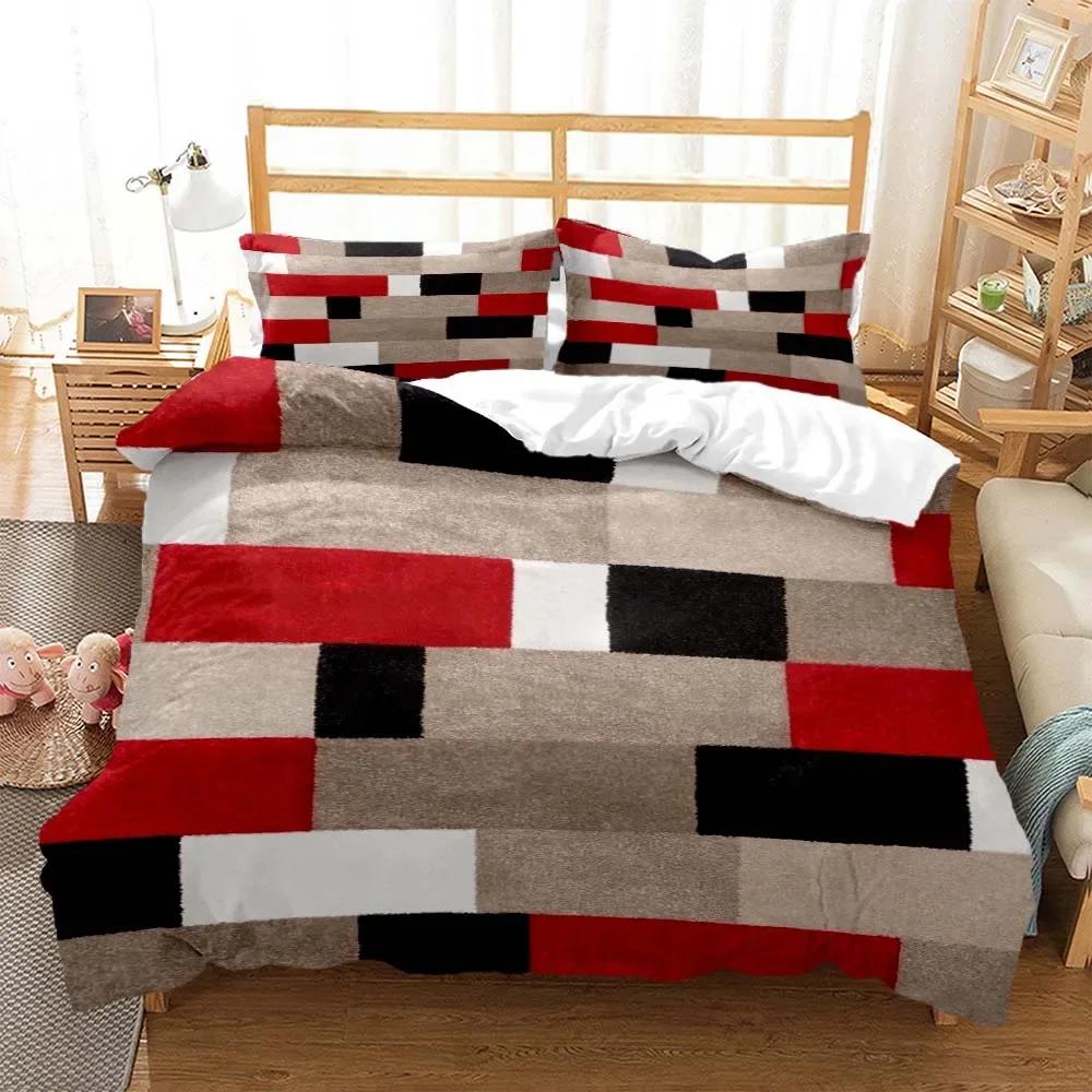 Gitter Chessboard Nordic Style 3D Printed Bedding Queen Bedding Set  D King Size Bedding Set Soft And Comfortable