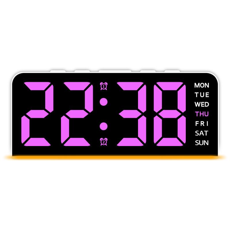 New LED Large Word Digital Clock Aura Light Date Sleeping Table Clock Multifunctional Digital Alarm Clock