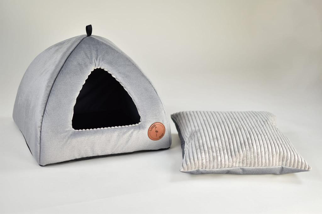 Bella Silver Velvet Dog Shed 40cm x 40cm