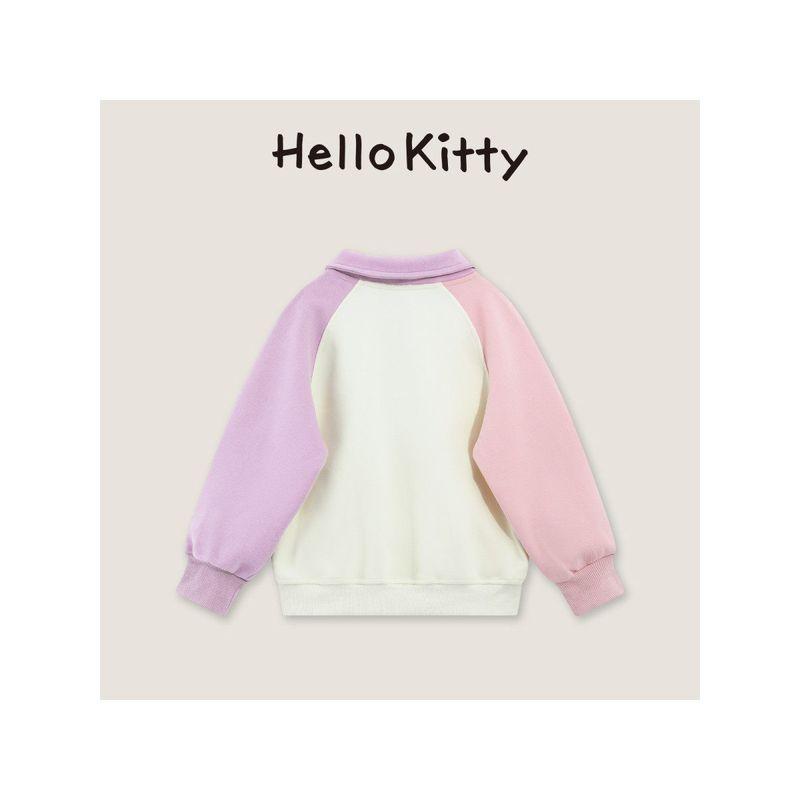 Hello Kitty Girls' Autumn Sweatshirt 2025 New Style Lapel Hello Kitty Cartoon Medium and Large Children's Pullover Girls' Sweatshirt