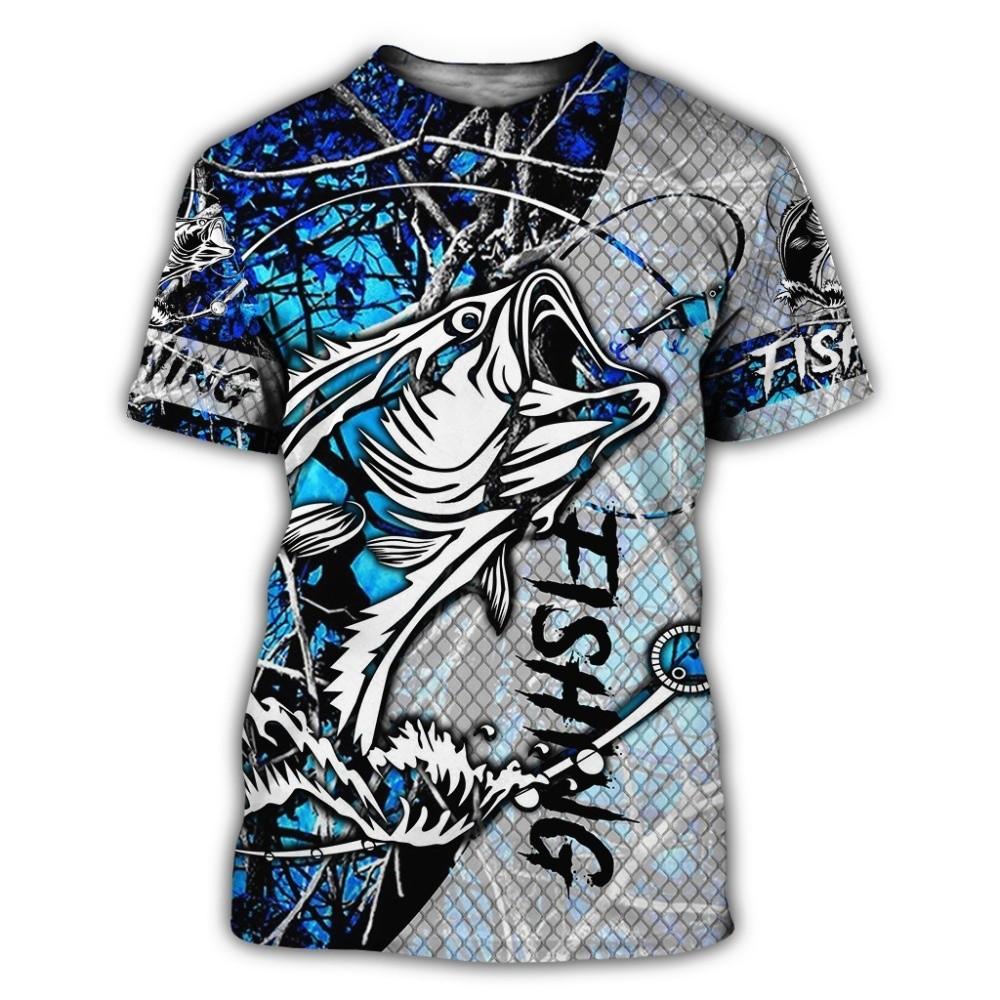 Beautiful fishing camouflage 3D all print men's T-shirt Harajuku fashion short sleeved shirt summer street fashion