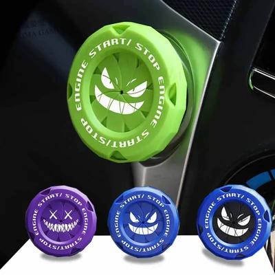 Car Onekey Start Stop Button Cover Decor Sticker Engine Ignition Start Switch Protective Cover Motorcycle Car Interior StartRing