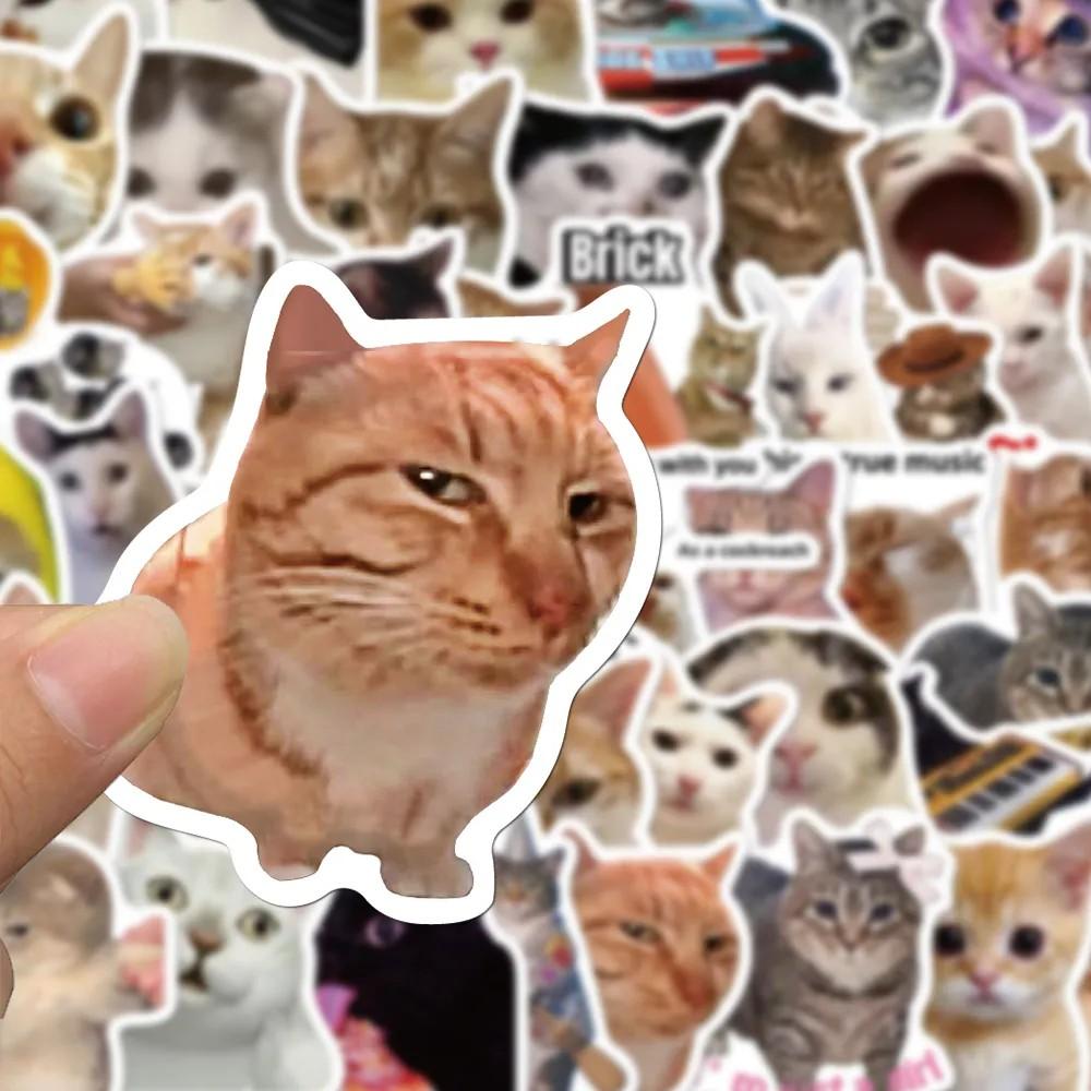10/30/50pcs Kawaii Cat Cartoon Stickers Aesthetic Funny Animal MEME Decals Toys Waterproof DIY Phone Case Luggage Bike