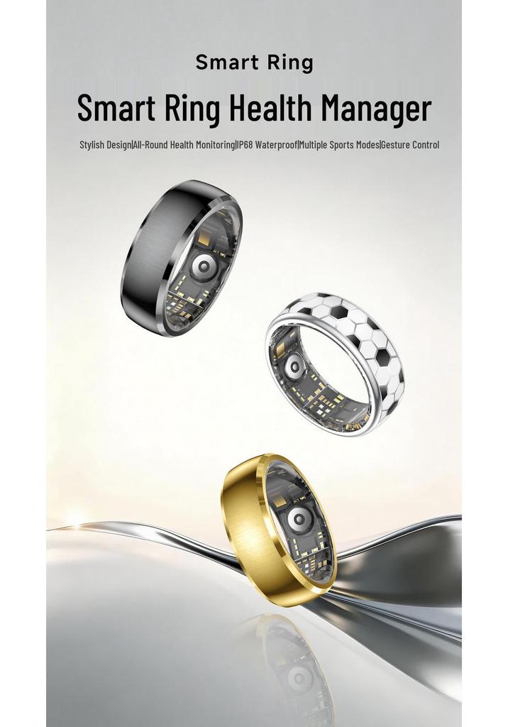 Smart Ring: Multi-Mode Pedometer, Sleep & Heart Rate Monitor, Gesture Control, Call Alerts, Compatible with Douyin