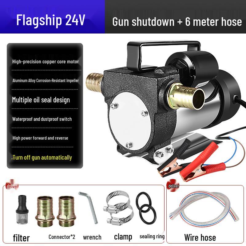 Electric Oil Pump 12v/24v Universal, 220v Diesel Pump, Self-Priming Refueling System