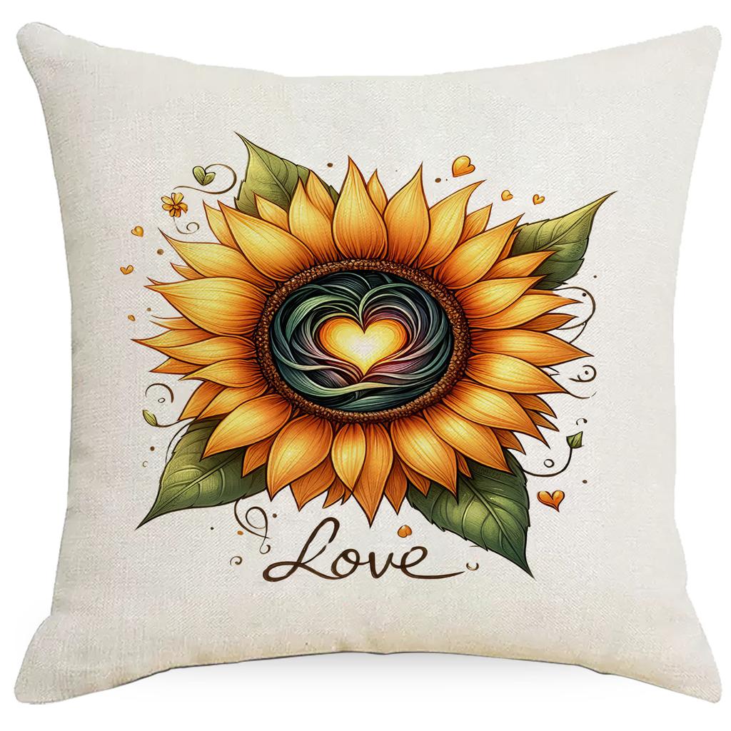 Sunflower Pillow Case European and American Style Home Sofa Pillow Combination Color Sofa Pillow