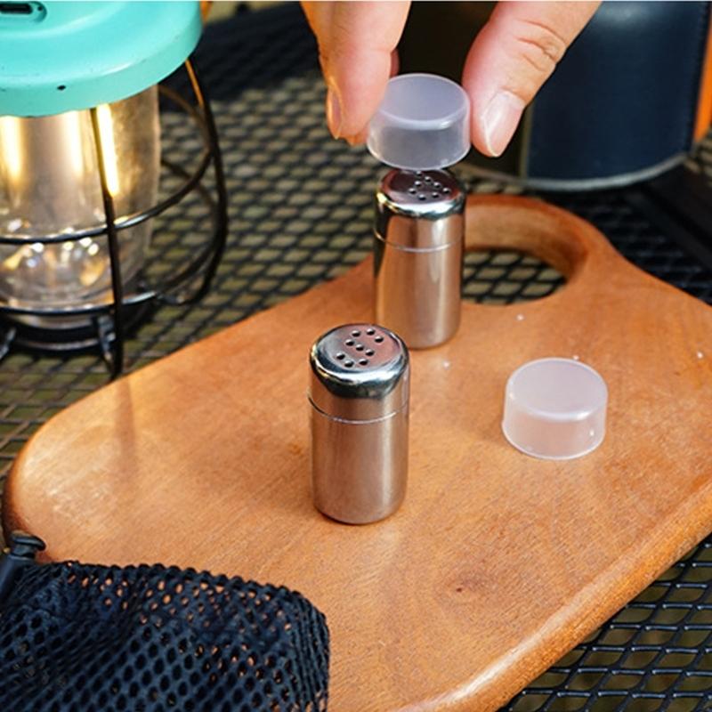 2lots Kitchens Camping Storage Spices Container Stainless Seasoning Bottles for Family Picnics
