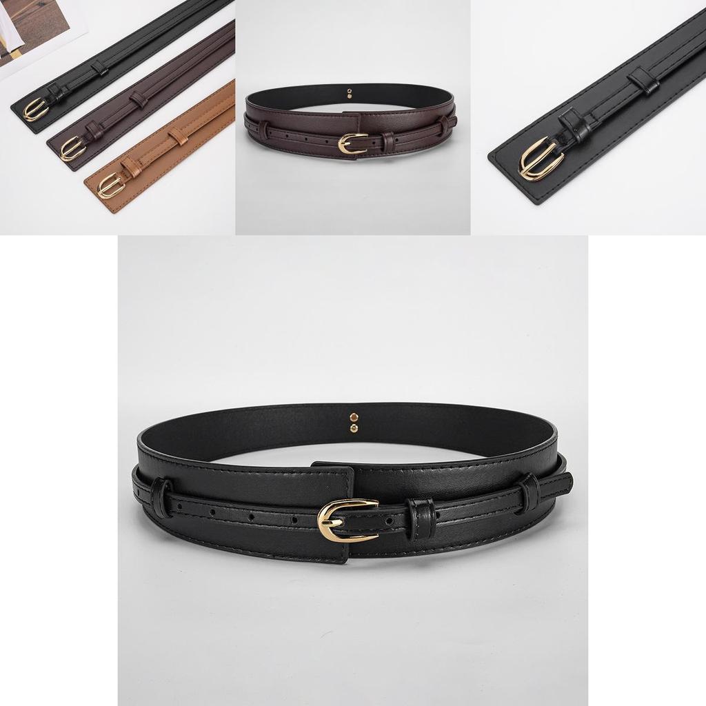 Womens Elegant Pu Leather Belt Alloy Pin Buckle Fashion Waist Strap Suitable For Work And Leisure
