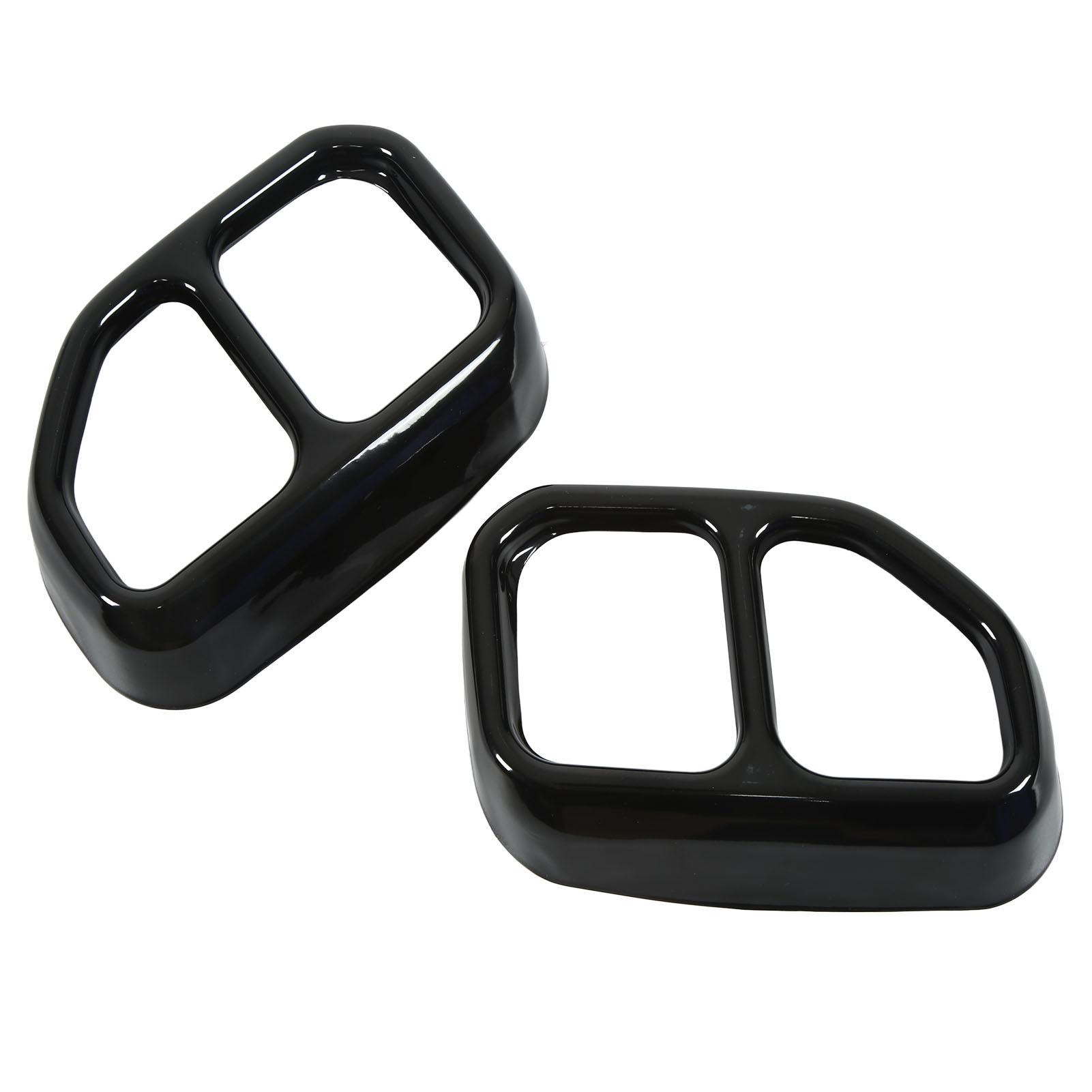 

2 шт. глянцевая черная накладка на выхлопную трубу автомобиля из нержавеющей стали для замены внешних аксессуаров