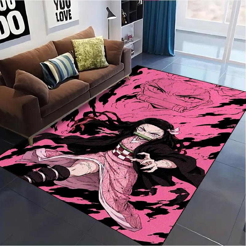 Demon Slayer Character Carpet Rug for Living Room Bedroom Home Sofa Decoration,Kids play Non-slip Floor Mat
