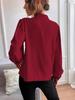 Button Up Elegant Women's Long Sleeve Solid Color Loose Fit Lapel Shirt