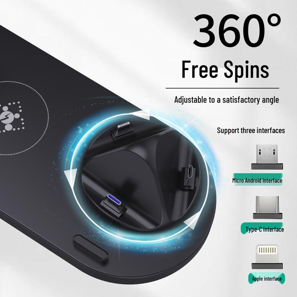 Certified 15W 3-in-1 Wireless Charging Stand for iPhone, Watch & Earbuds