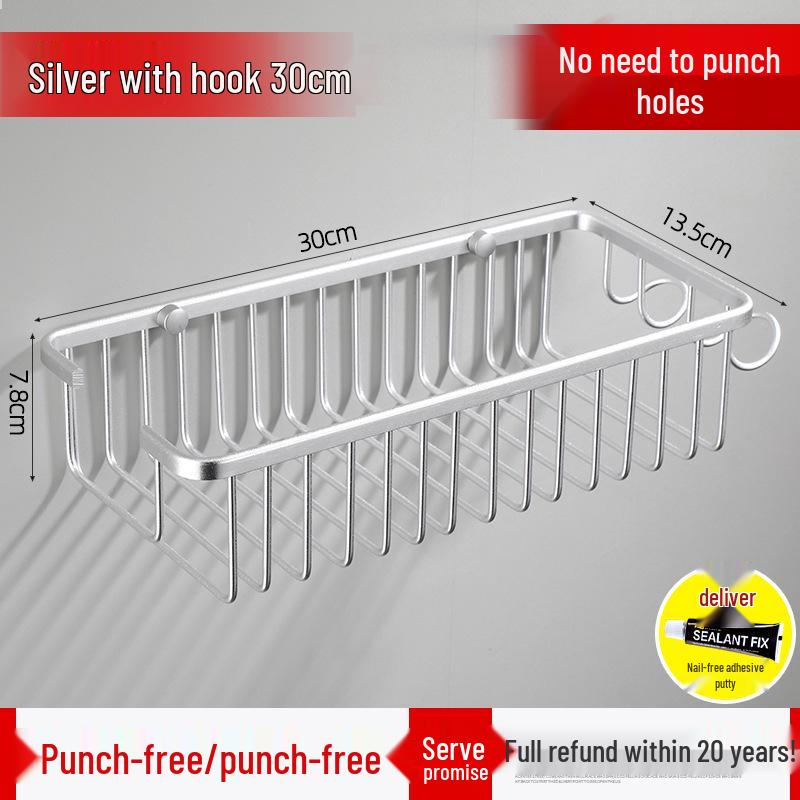 Punch-Free Shower Head Holder & Bathroom Storage Rack