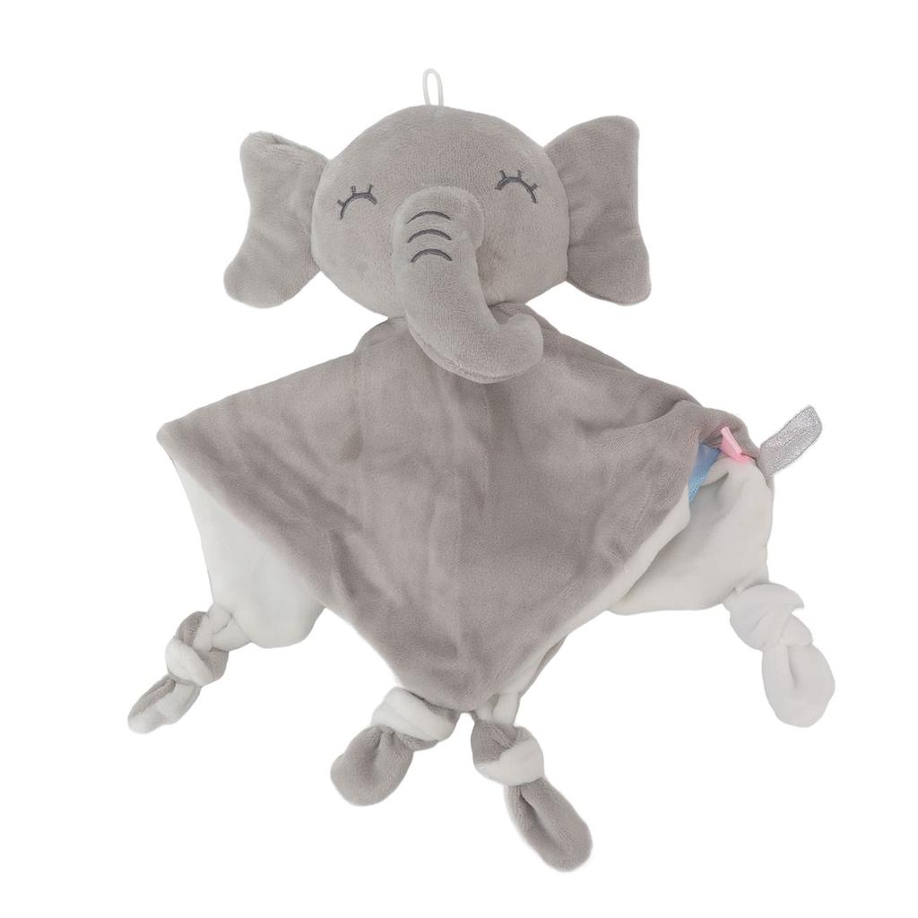 Ongwan Baby Bath Towel, Baby Pacifier Towel, Plush Cartoon Doll, Infant Burp Cloth Handkerchief, for Babies 3 Months and Up (Elephant)