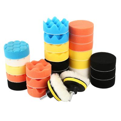 Kit de 31 Peças de Esponja para Polimento, Enceramento e Buffing com Adaptador para Furadeira