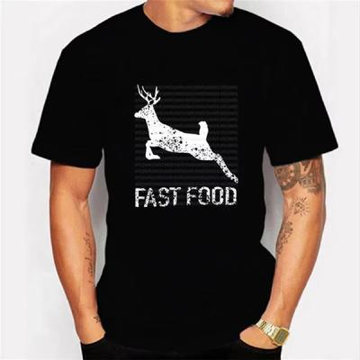 Vtipné lovecké tričko Fast Food Lovci jelenů Tričko Grafické oblečení Pánské Dámské Trička Klasické tričko Oversized tričko Trička Homme