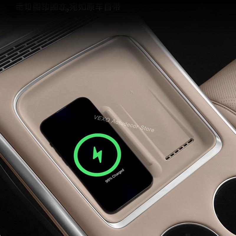 For Xpeng G9 2025-2026 Center Console Wireless Charging Silicone Pad Anti-slip Electric Car Phone Charging Pad Protector Cover