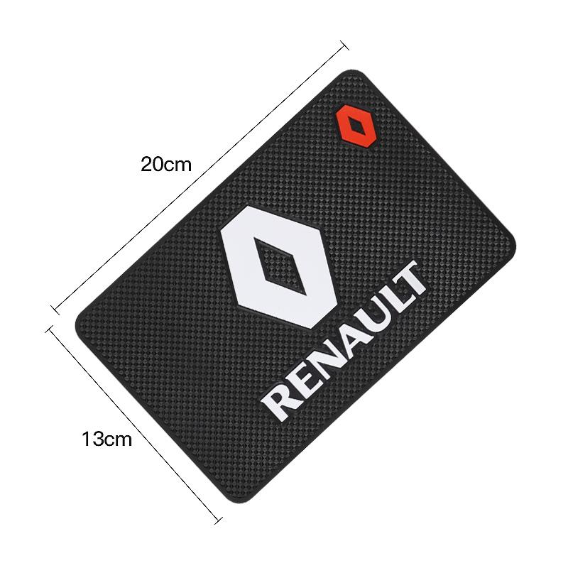 Radkappen 1 Stück Auto Logo Rutschfeste Matte Auto Armaturenbrett Klebriges PVC-Pad Für Renault Megane 2 3 4 Twingo Clio Talisman Captur Trafic Kw