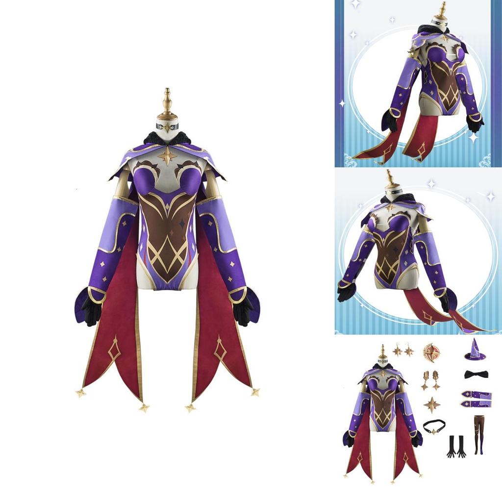 Genshin Impact Mona Cosplay Costume Full Set High Quality Cotton Exquisite Details