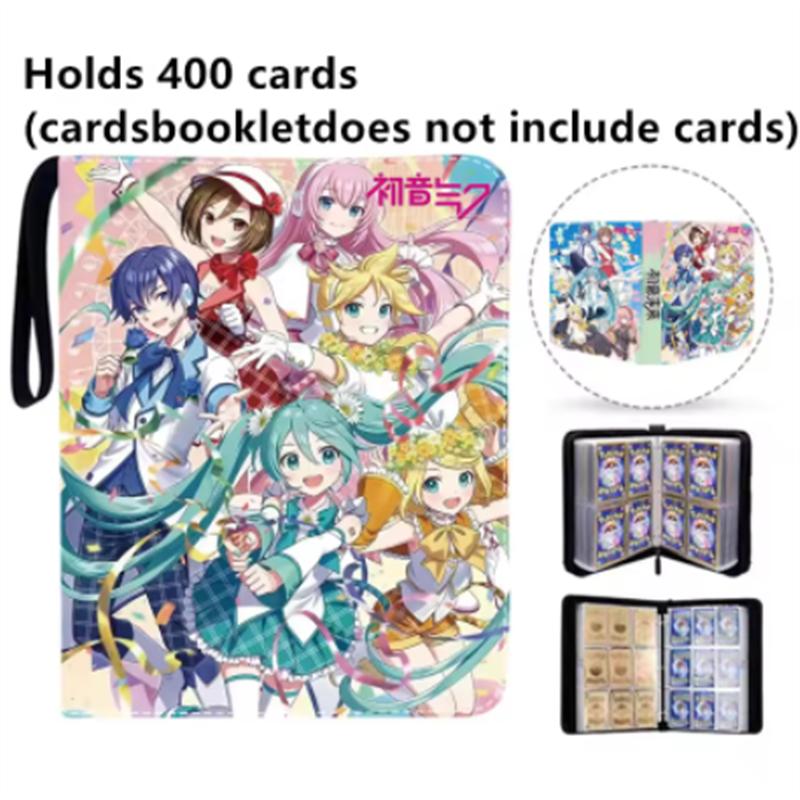 Hatsune Miku 400pcs/900pcs Card Album Book Folder 4/9 Card Slots Collections Zipper Double Pocket Zipper Card Binder Holder