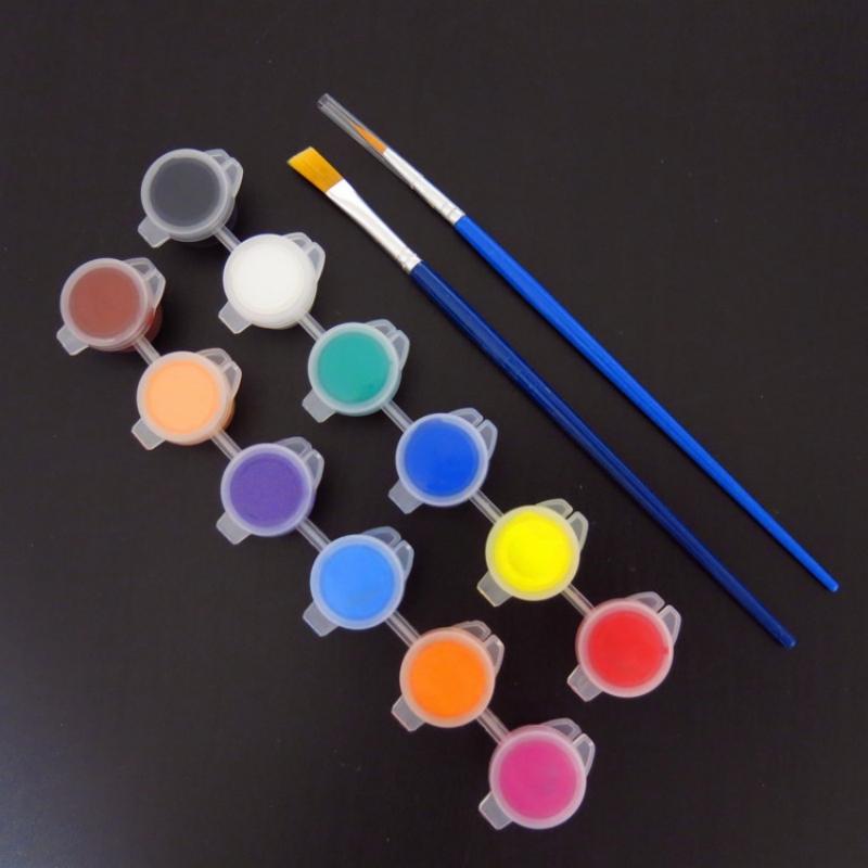 Acrylic Pigment Set, 12 Color Watercolor Painting Pigment Set, Stone Ceramic Painting, Color Painting Paint with Built-in Brush