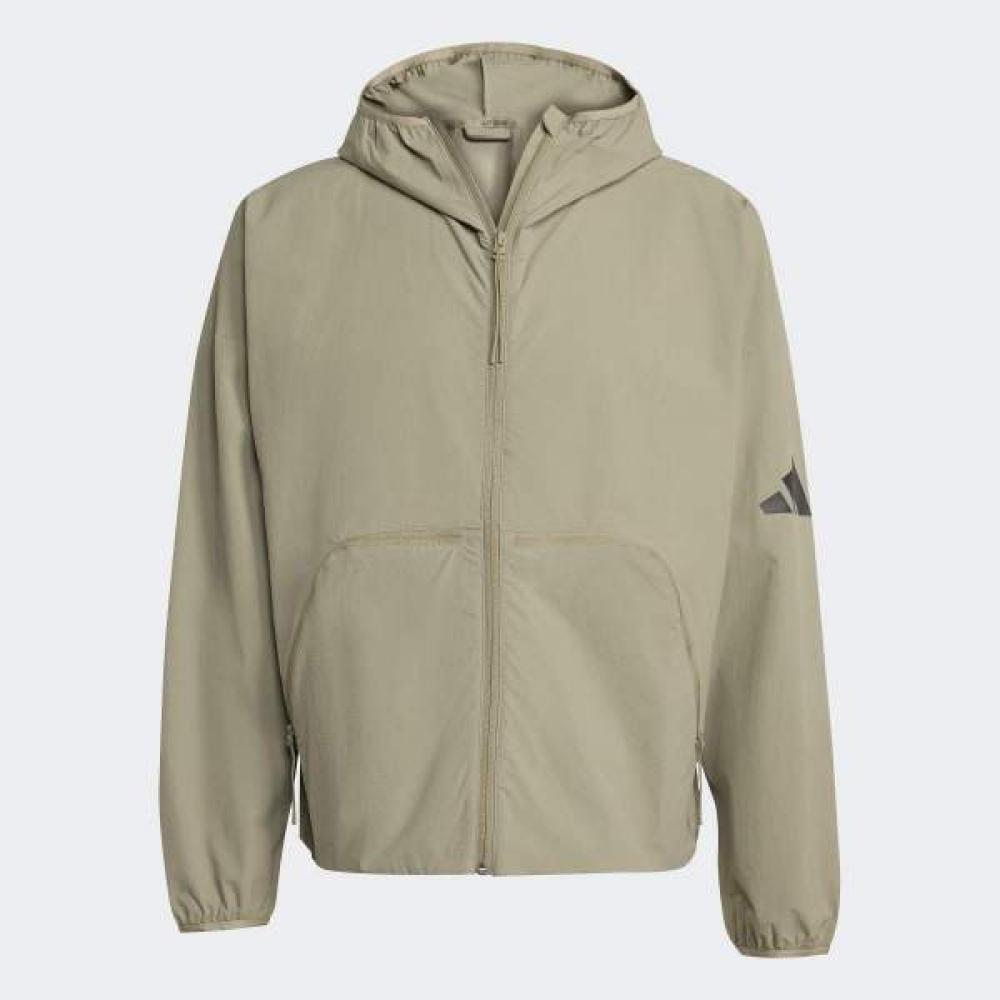 Adidas Unisex Myshelter Windbreaker Windbreaker Full Zip Jacket Beige