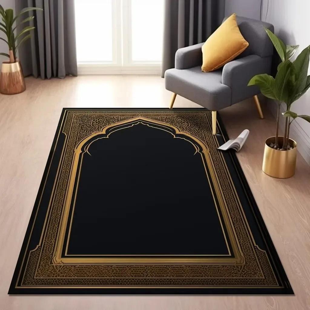 Islamic Muslim Qibla Carpet Living Room Bedroom Lounge Bedside Floor Mat Home Decoration Water-Absorbent Anti-Slip Carpet