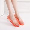 2025 Crystal Jelly Sandals for Women Transparent Hollow-Out Flat Shoes,Breathable Summer Slippers with Gem Decor