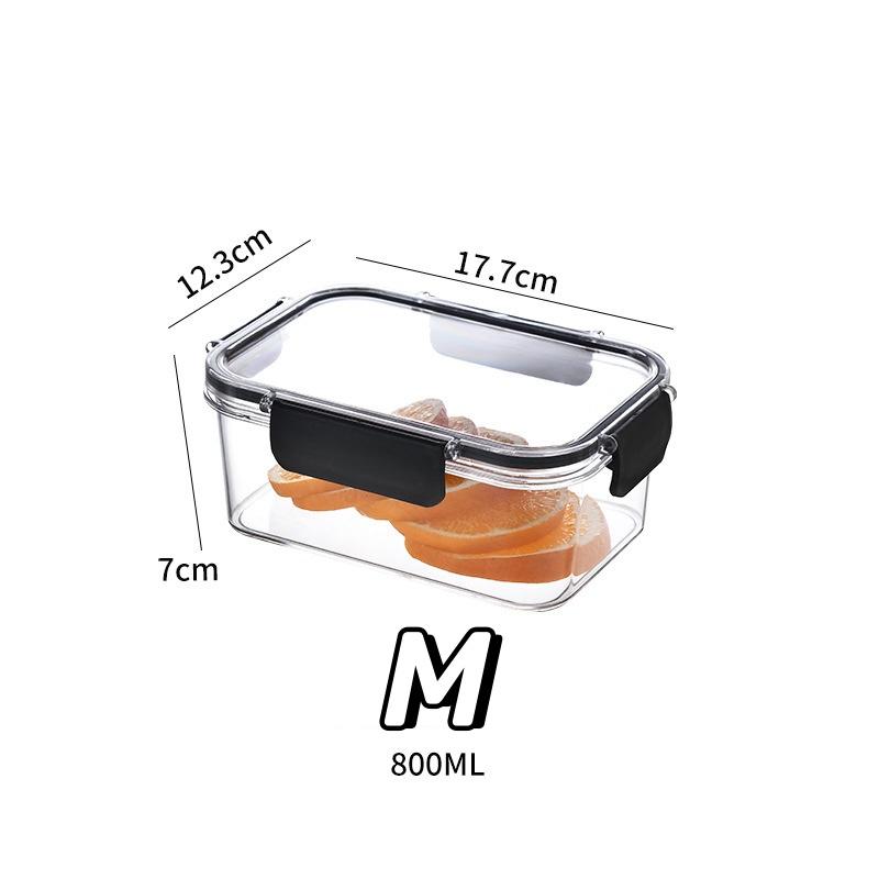 3 Größen Kühlschrank Aufbewahrungsbox Klar Versiegelt Rechteckig Frischhalteboxen Lebensmittel Gemüse Obst Lunchbox Küchenorganisator