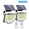 200 LED Solar Motion Lights Waterproof Solar Security Flood Lights Outdoor 3 Modes Remote Solar Powered PIR Lamp Garden Shed