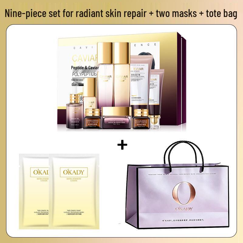 Oppe Zhenmei Caviar Brightening & Moisturizing Nine-Piece Skincare Set with Mask