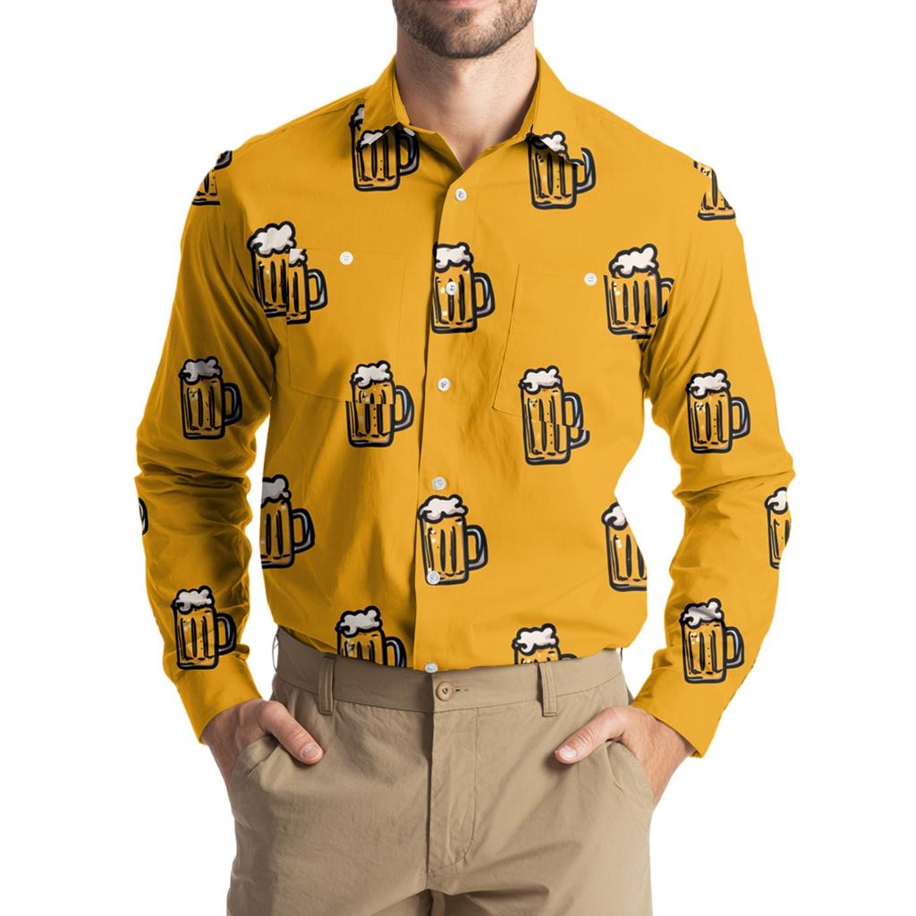 Men's Loose Classic Lapel Multi-pocket Industrial Work Shirt Top