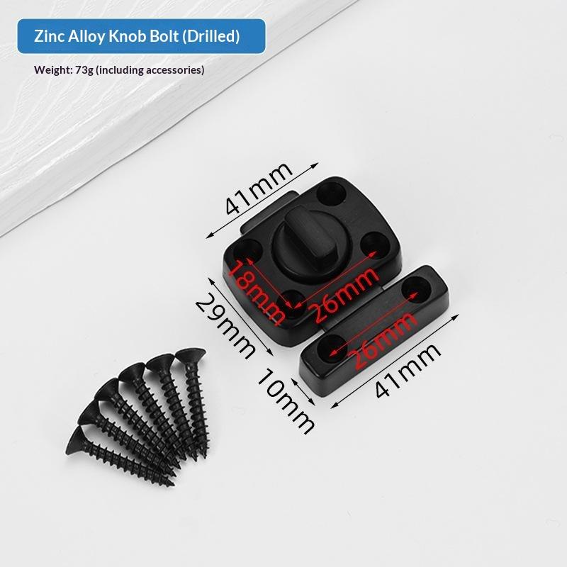Rotating Bolt Safety Door Latch 1 Set Easy Operate Twist Slide Lock for Kids Safety Room Bathroom Interior Doors