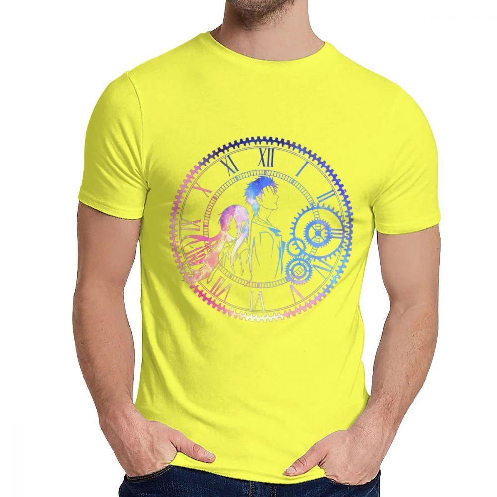 Steins Gate Loving Colors T Shirt Round Neck Popular Man Free Shipping Big Size Tshirt