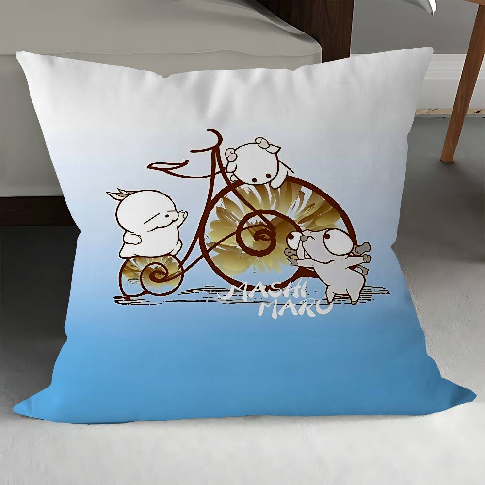 

MashiMaro Anime Cartoon Pillow Gift Home Office Decoration Pillow Bedroom Sofa Car Cushion CoverPillow Case 12x12Inch