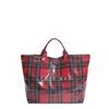 Letter tote bag, new transparent simple largecapacity handbag, retro plaid women's bag