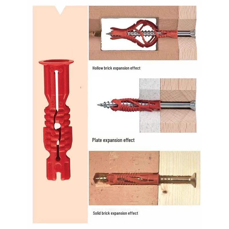 German Hilti Nylon Expansion Tube with Screws - Universal Anchor for Lightweight Brick, HUD 6810