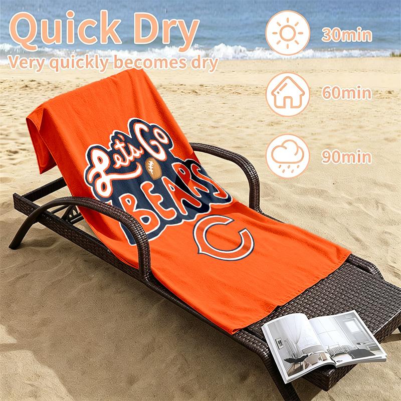 Chicago Bears Beach towels also serve as bath towels summer essential a musthave for the outdoors the beach and the pool