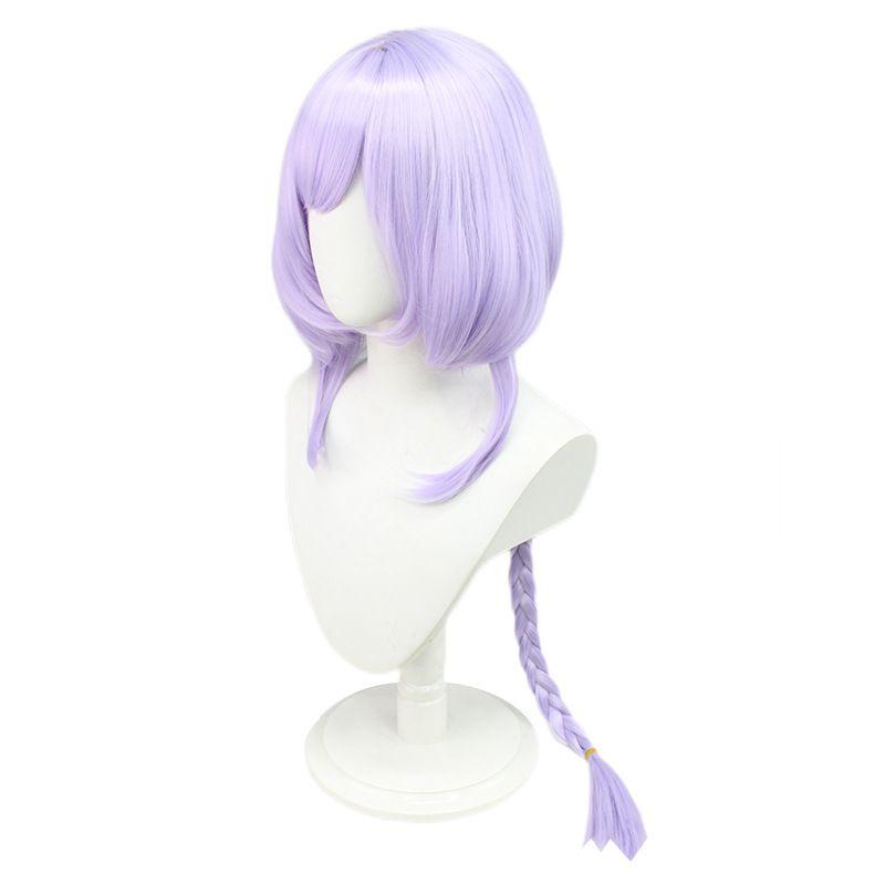Genshin Impact Qiqi Zombie Cosplay Wig Long Purple Hair Halloween Party Prop